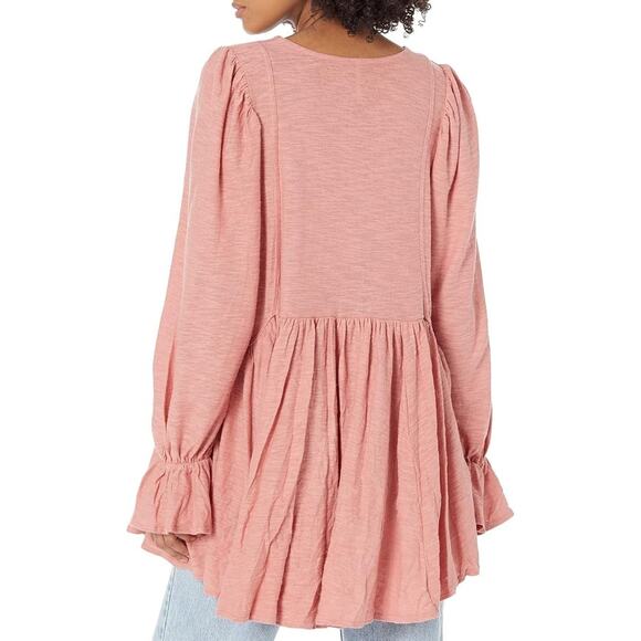 Free People Women's Don't Call Me Baby Rosie Pink Tunic Mini Dress XS - Picture 3 of 10